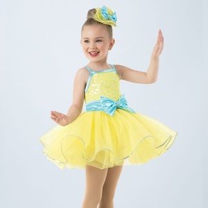 Weissman 10209 Get Back Up Again yellow costume dress, new, size small